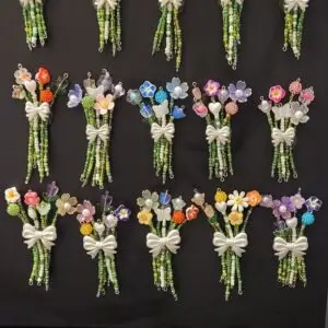 Beaded Flower Magnets