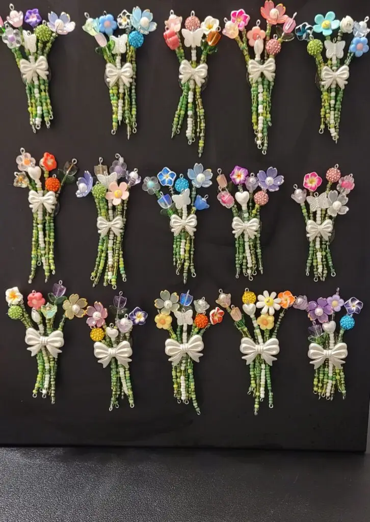 Beaded Flower Magnets